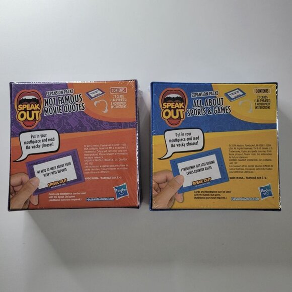 Hasbro Speak Out Game Expansion Packs Two Sealed Sports Movie Quotes Cards Gift - Picture 2 of 8